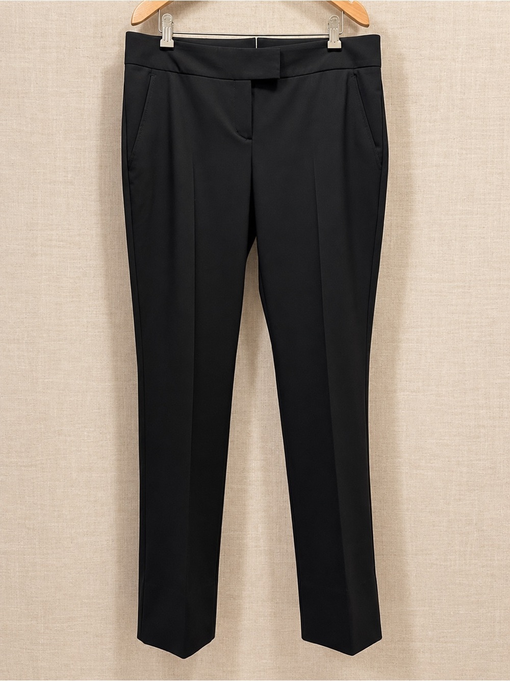 Theory Black Tailored Straight Leg Dress Pants Classic Minimalist Trousers